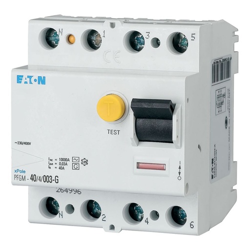 [EAT264996] Interrupteur différentiel PFGM, 4P, 40A 30mA type G