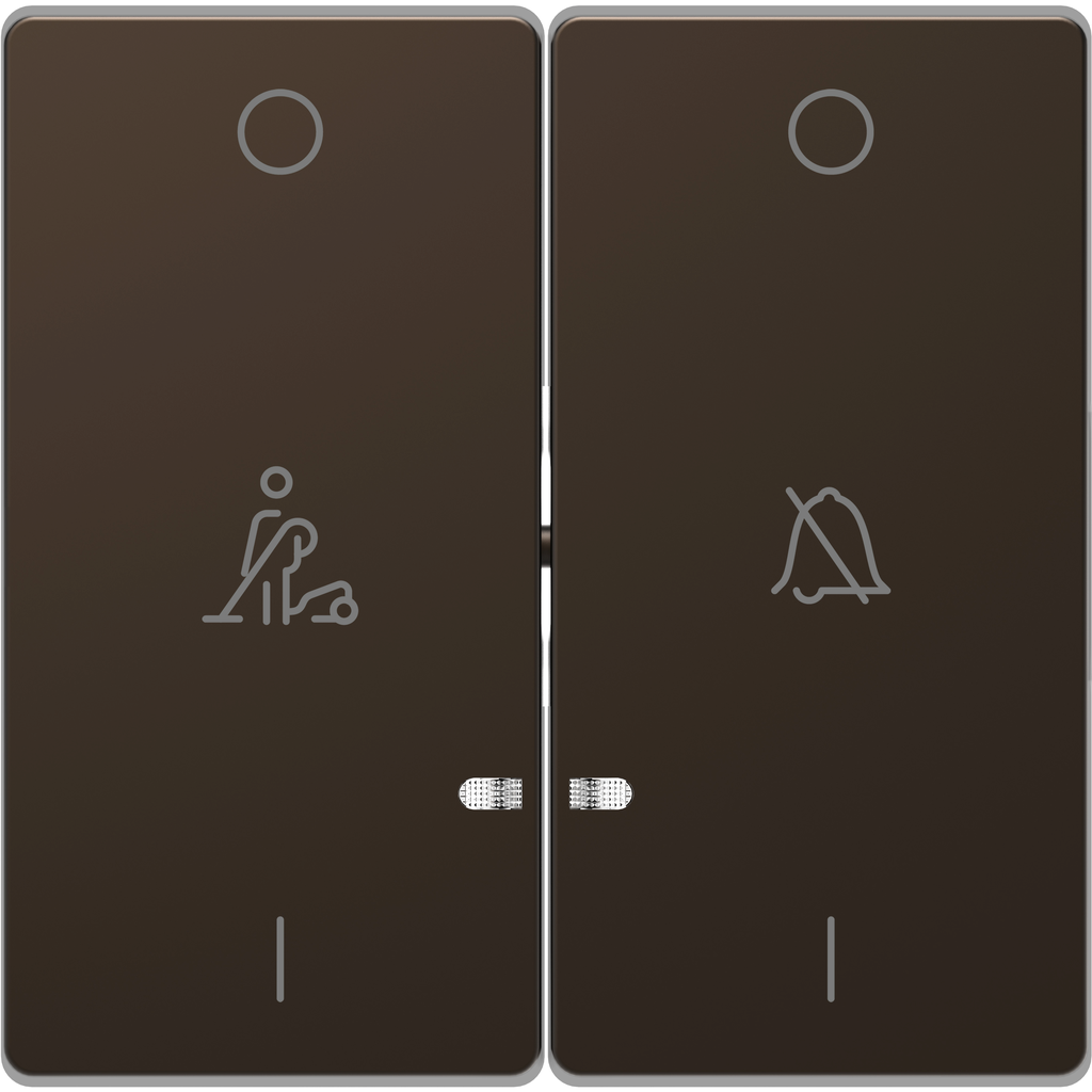 D-Life - enjoliveur pour commande double voyant et picto hotel - métal mocca