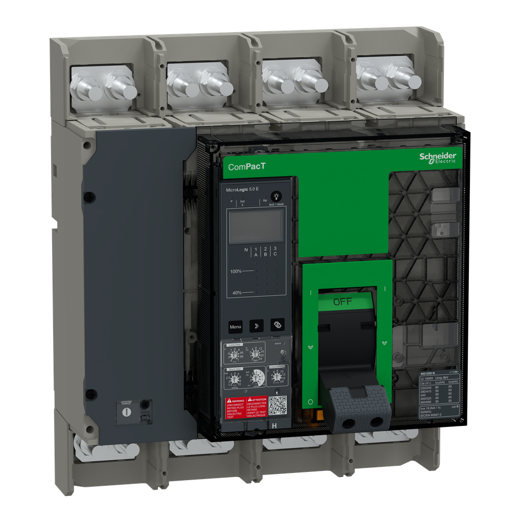 ComPacT NS1250H - disjoncteur - MicroLogic 5.E 1250A - 4P - 70kA - fixe - manuel