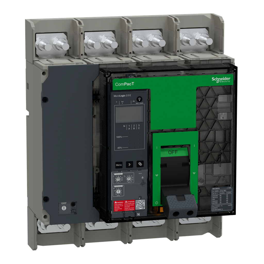 ComPacT NS1250N - disjoncteur - MicroLogic 2.E 1250A - 4P - 50kA - fixe - manuel