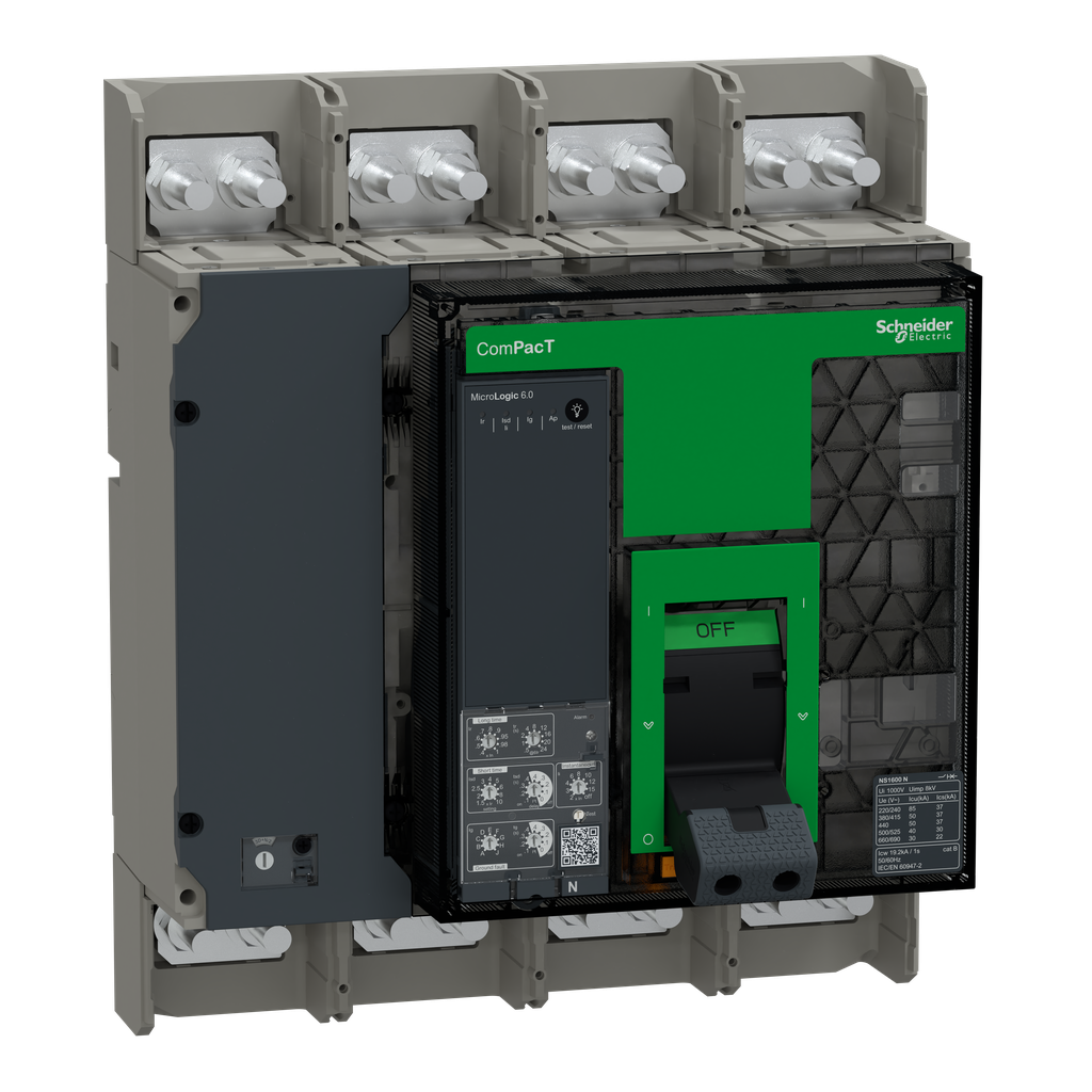 ComPacT NS1600N - disjoncteur - MicroLogic 6.0 1600A - 4P - 50kA - fixe - manuel