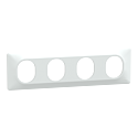 Ovalis - Plaque de finition - 4 postes Horizontal - entraxe 71 mm - Blanc