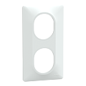 Ovalis - Plaque de finition - 2 postes Vertical - entraxe 71 mm - Blanc