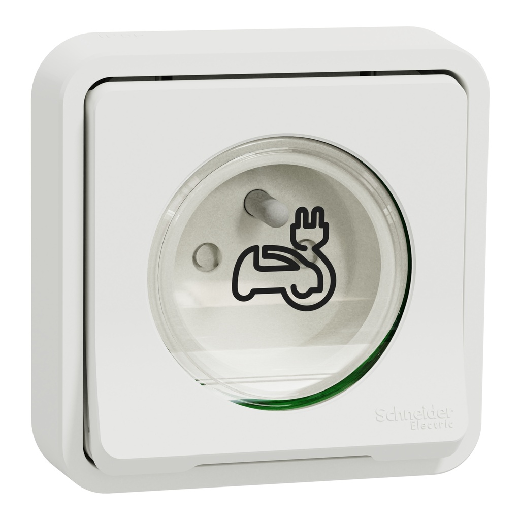 Mureva Styl - Prise RJ45 cat 6A blindé - complet encastré - IP55 IK07 - blanc
