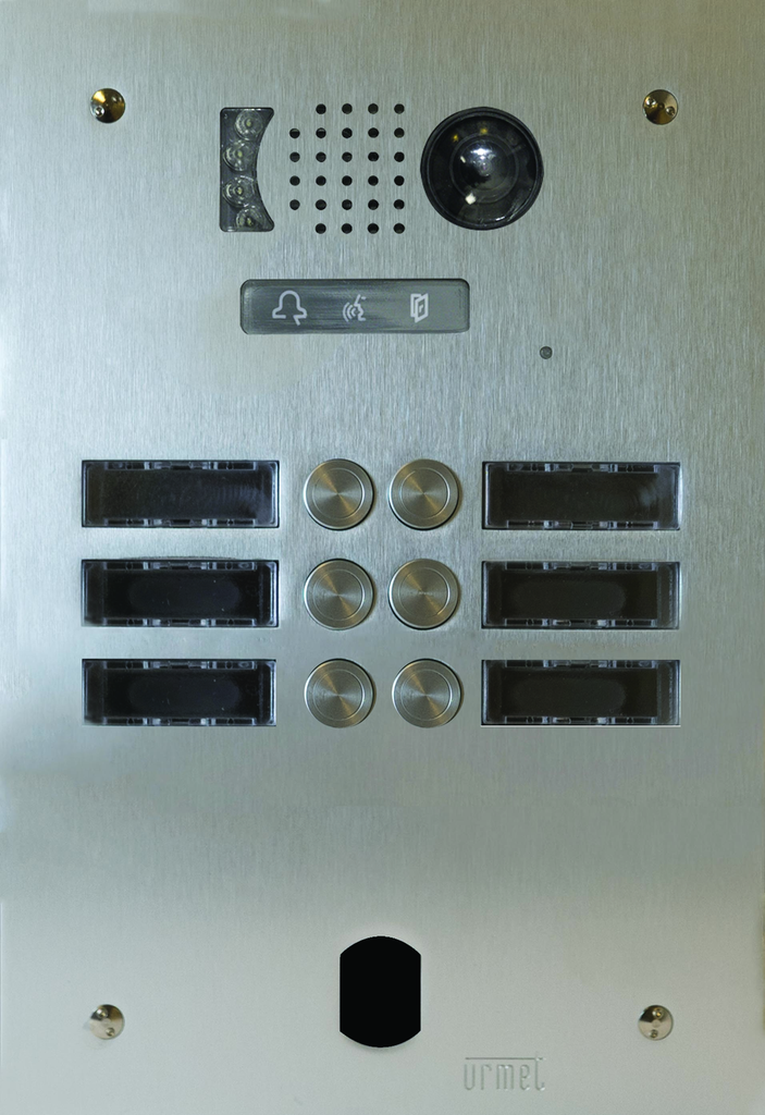 Plaque Video Alu 2R 6 Bp 2Voice pour systèmes URMET