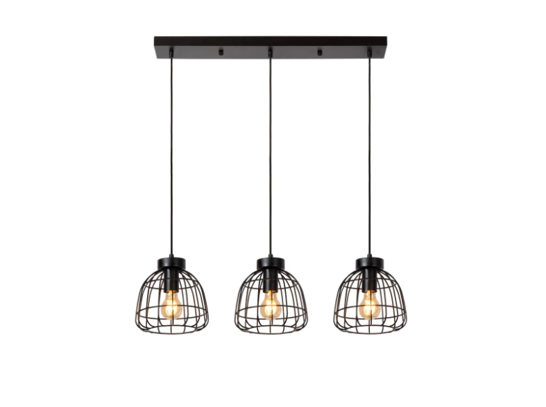 FILOX Suspension-Noir-3xE27-40W-Métal