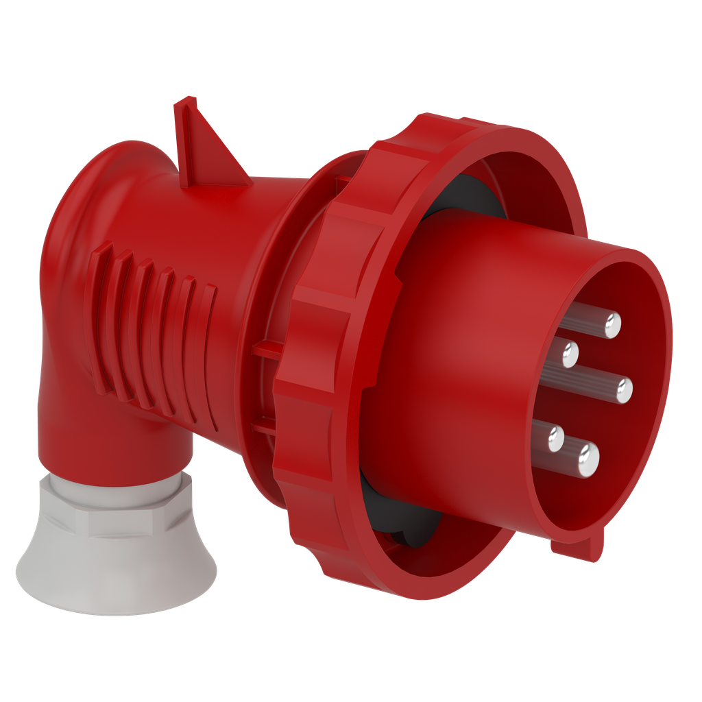 Mureva - fiche mobile industr. coudée 90° - 32 A - 3P+N+T - 380-415 V CA - IP67