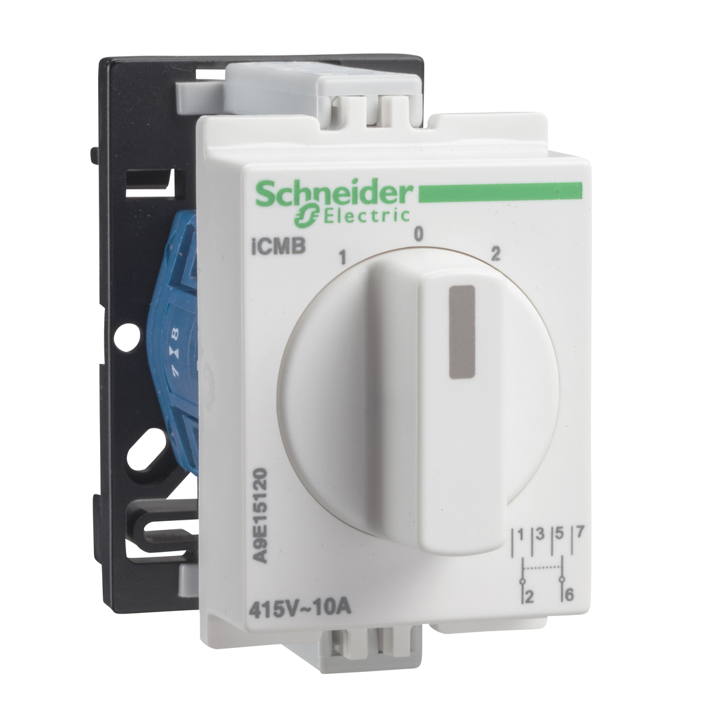 Acti9 - iCMB commutateur rotatif bipolaire avec rappel à zéro 10A 2P 415VCA