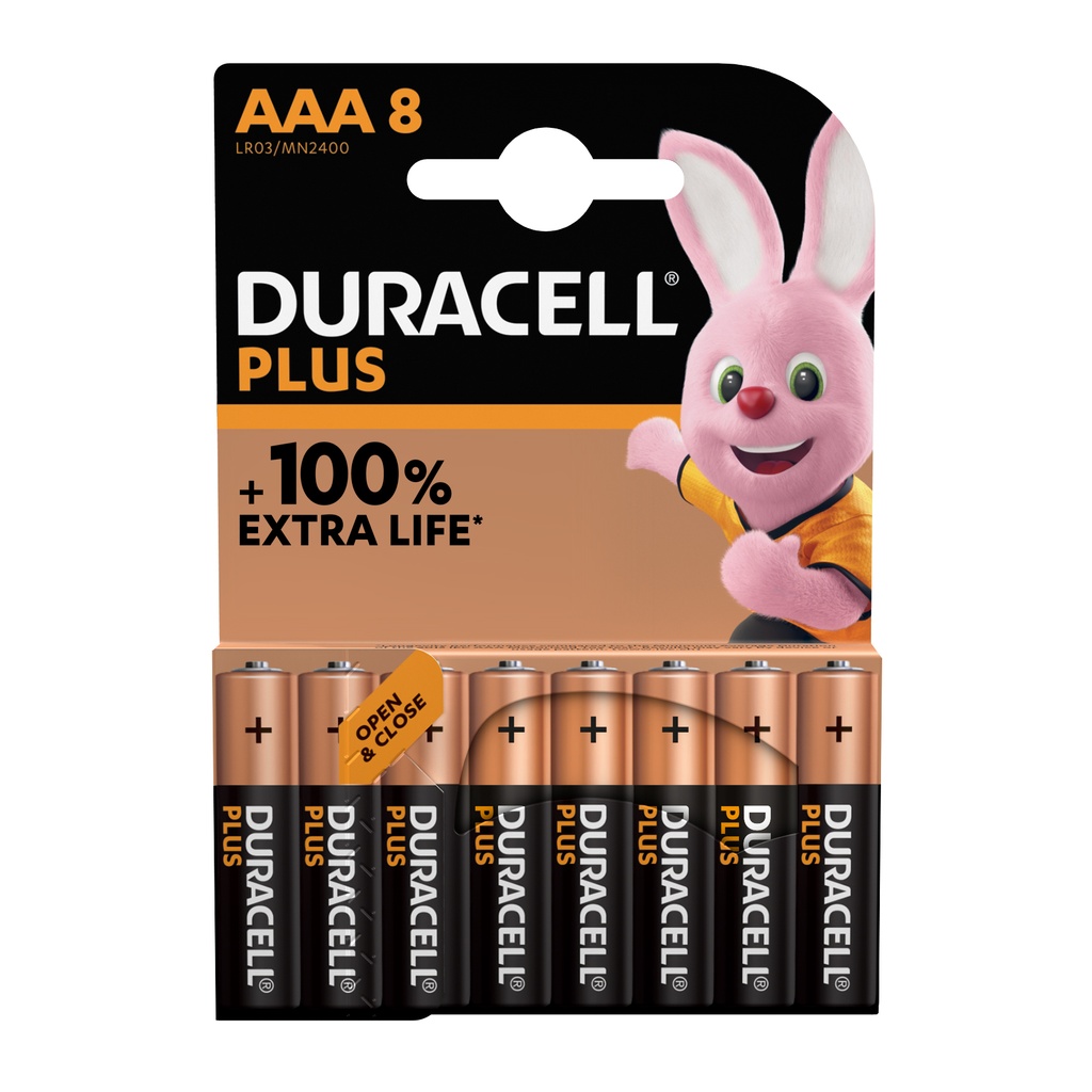 Blister(s) x 8 Pile alcaline blister x8 Duracell Plus 100%  LR03 - AAA 1.5V 1175