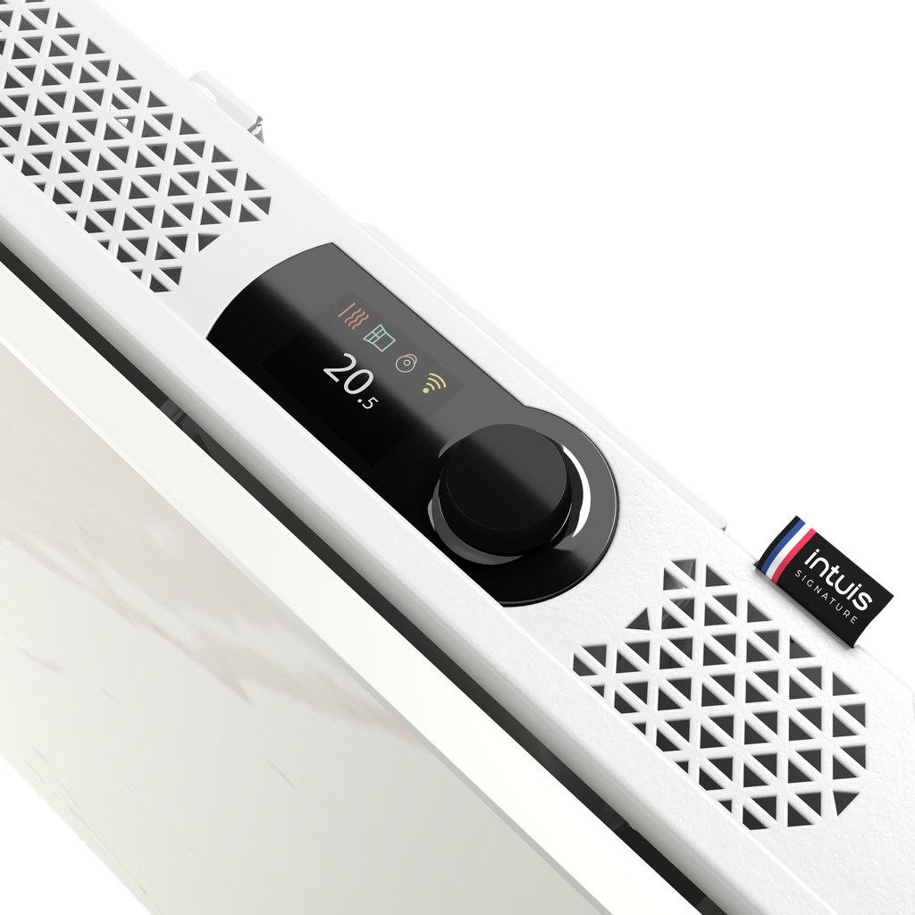 Radiateur connecté KERAMOS nativ Horizontal 1000W Céramique marbre blanc