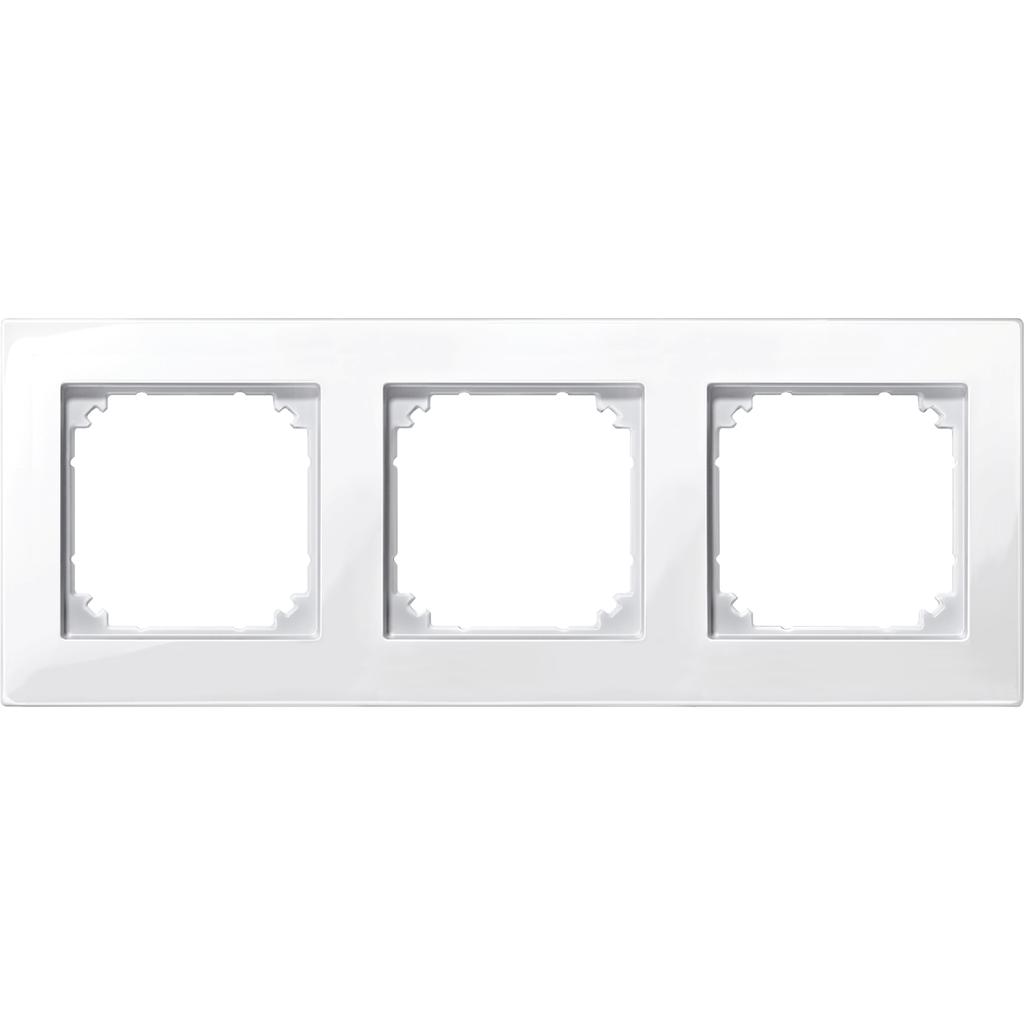 System M - M Plan - Plaque de finition - 3 postes - blanc polaire brillant