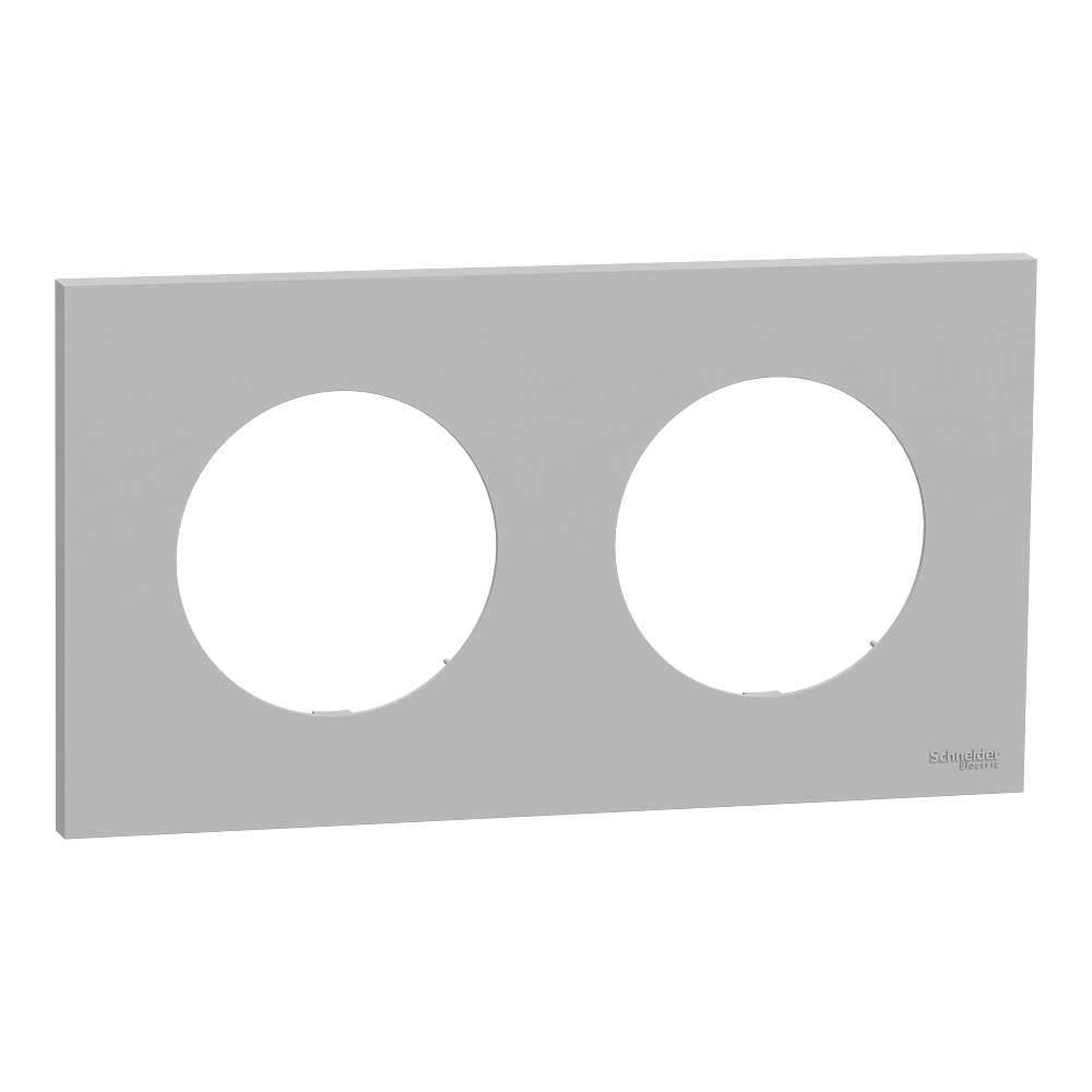 Odace - plaque de finition 2 postes - couleur Gris galet