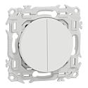 Odace - double va-et-vient ou poussoir - 10AX - blanc craie