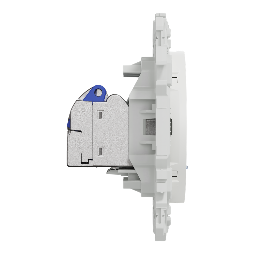 Odace - prise double RJ45 - Cat6A STP grade 3TV - blanc craie