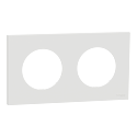 Odace - plaque de finition 2 postes - couleur Blanc craie