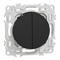 Odace - double va-et-vient ou poussoir - 10AX - noir onyx