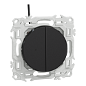 Odace - double va-et-vient ou poussoir lumineux LED 0,15mA - 10AX - noir onyx