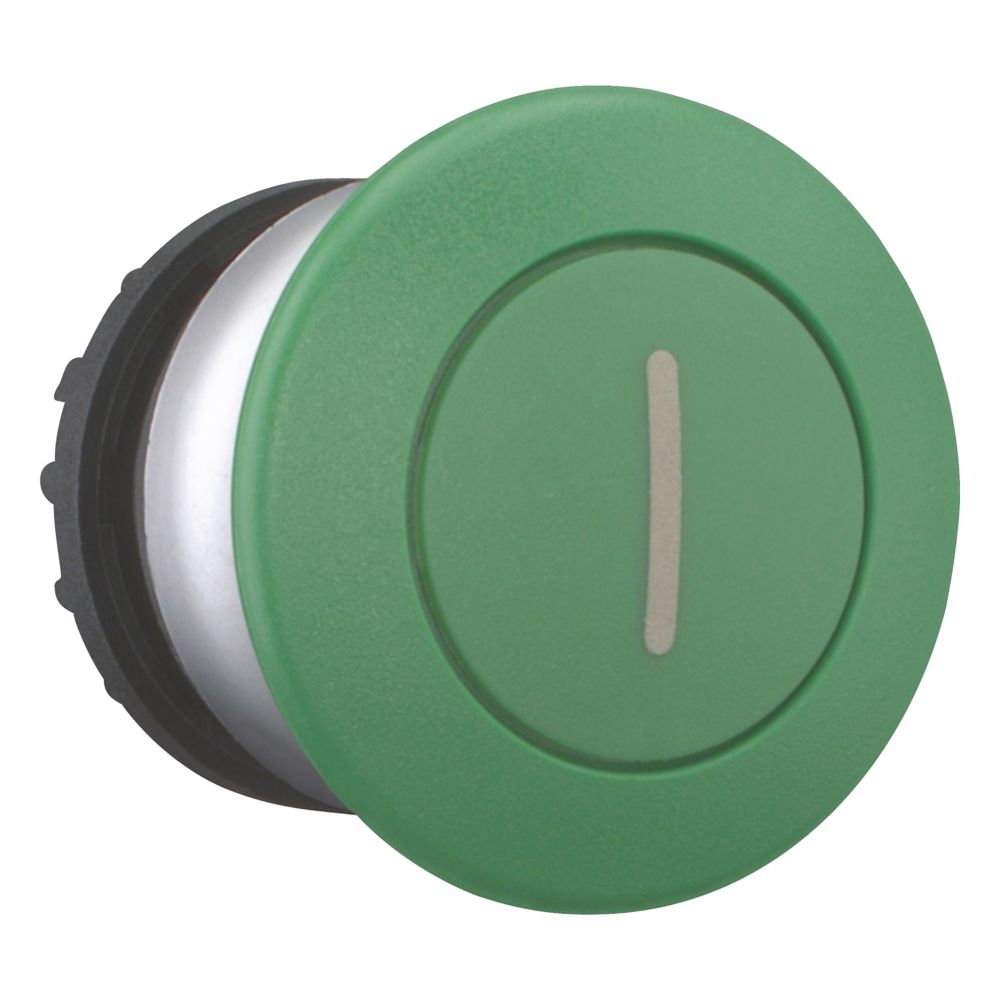 Bouton-poussoir coup de poing, vert I, à rappel