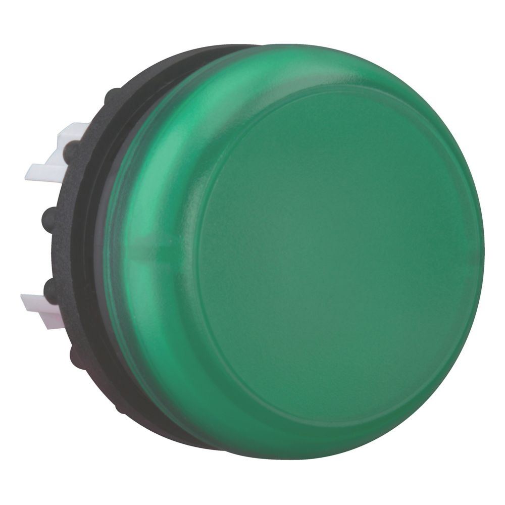 Voyant lumineux, plat, vert, diamètre 22.5