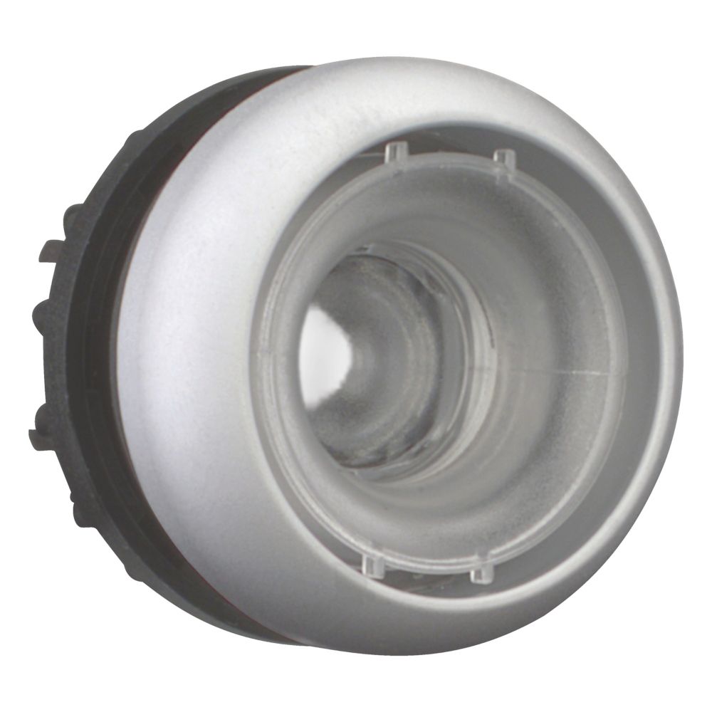 Bouton-poussoir lumineux, plat, sans étiquette, à rappel