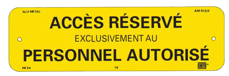 Plaque alumétal de signalisation "ACCES RÉSERVÉ" 200 x 60 mm.