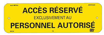 Plaque alumétal de signalisation "ACCES RÉSERVÉ" 200 x 60 mm.
