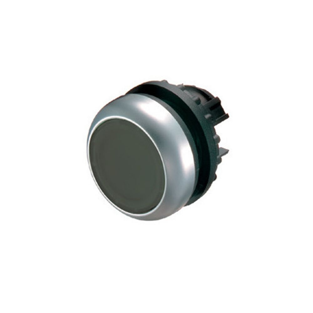 Bouton-poussoir, plat, noir, à rappel, diamètre 22.5