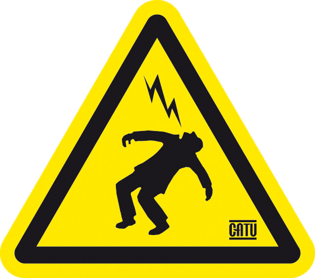 Etiquette de signalisation "homme foudroyé" 100 mm.