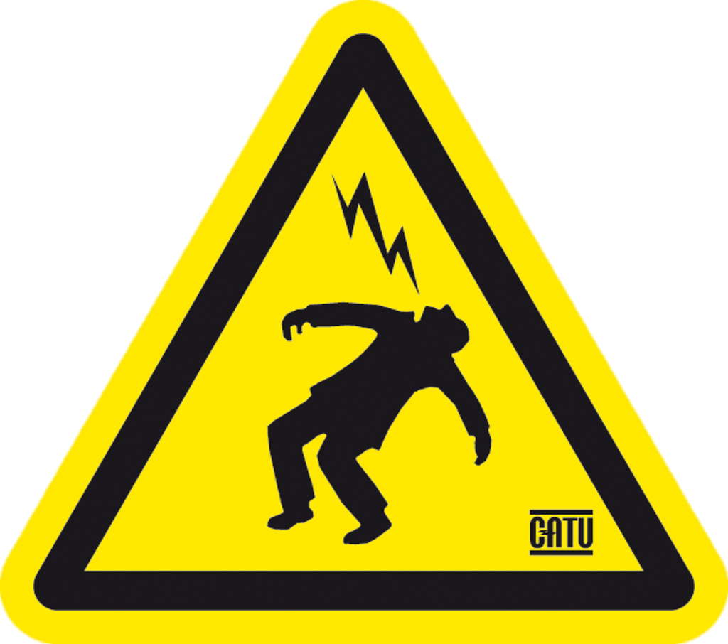 Etiquette de signalisation "homme foudroyé" 100 mm.