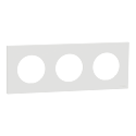 Odace - plaque de finition 3 postes - couleur Blanc craie