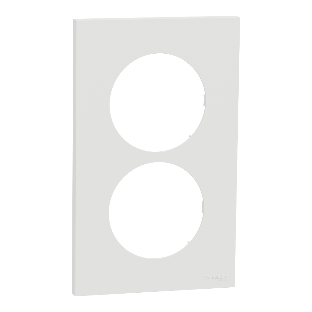 Odace - plaque de finition 2 postes entraxe spécifique 57mm - Blanc craie