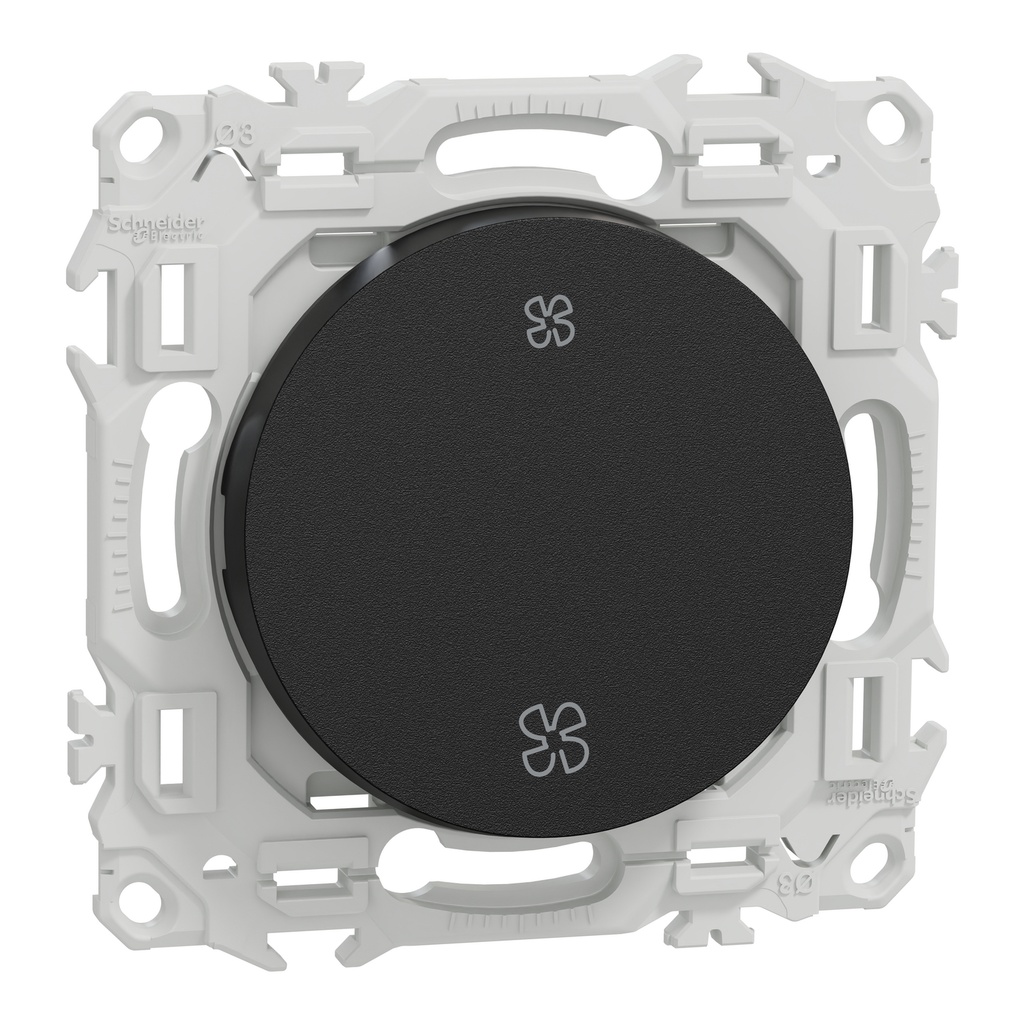 Odace - inter ou poussoir VMC 2 vitesses - 10AX - noir onyx