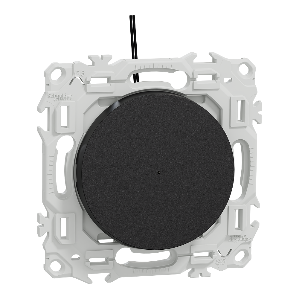 Odace - va-et-vient ou poussoir lumineux LED verte 0,15mA - 10AX - noir onyx