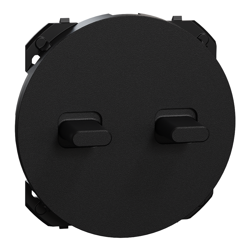 Odace - enjoliveur - pour double va-et-vient ou poussoir à levier - noir onyx