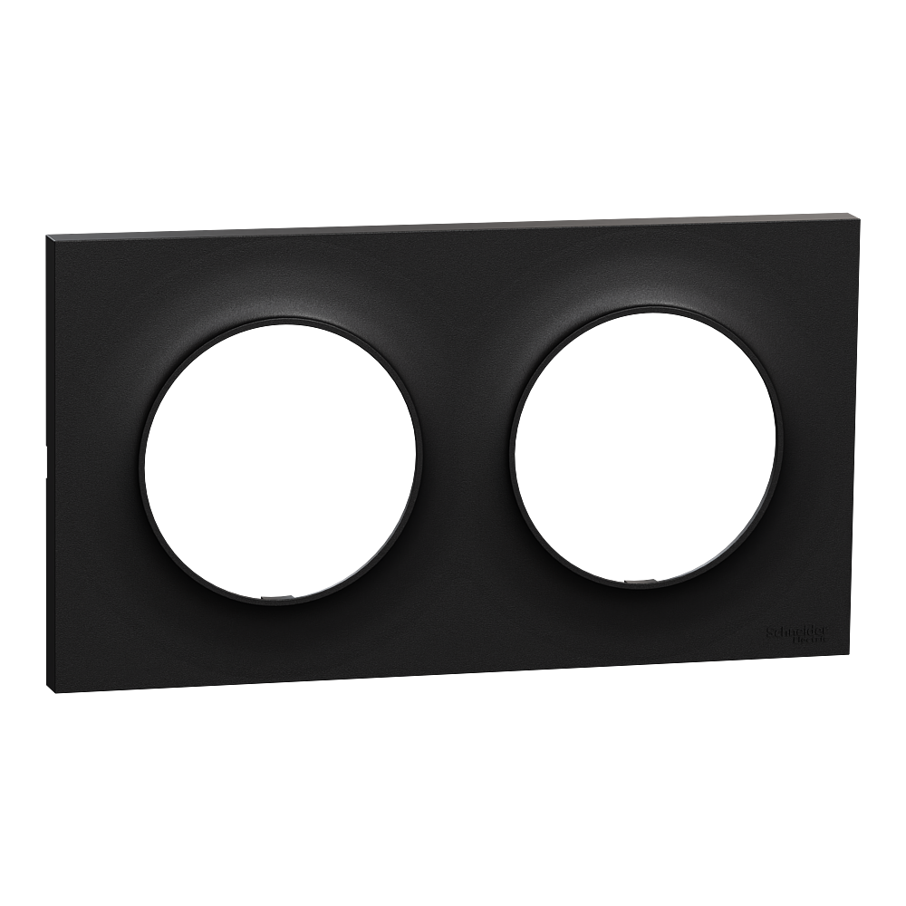 Odace Origine - plaque de finition 2 postes - couleur noir