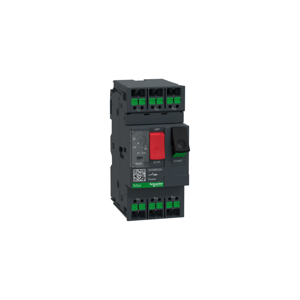 TeSys GV2ME - Snap In - disj. moteur - 20 à 25A - 3P 3d -  magnéto-thermique