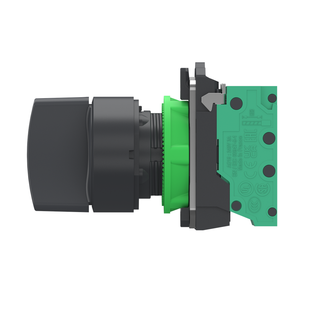 Harmony XB5 - bouton tournant à manette - 3 pos rap C - noir - 2F - Push In