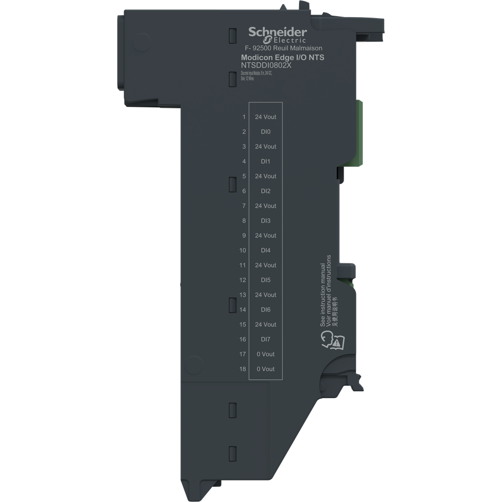 Edge I/O NTS Module seul Entrée TOR 8 voies,24Vdc, Sink, 1/2Fils