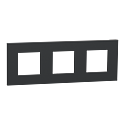 Unica Déco Essentielle - Plaque de finition - Anthracite - 3 postes horiz vert