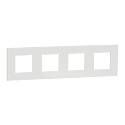 Unica Déco Essentielle - Plaque de finition - Blanc - 4 postes horiz vert