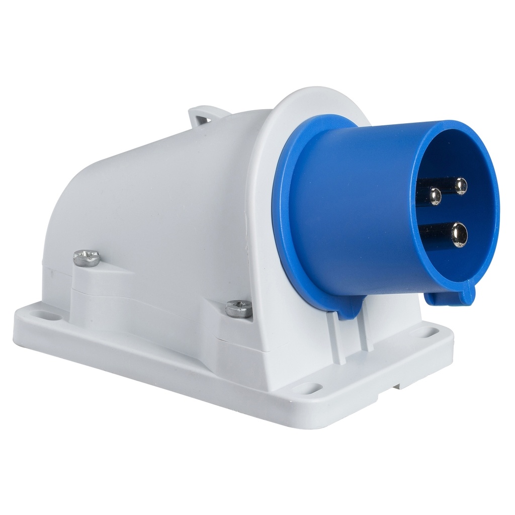 Socle connecteur PK saille inclinée, connexion vis, IP44, 32 A 2P+T 200-250 V