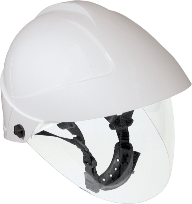 Casque isolant électricien visière intégrée et mentonnière arcflash APC 1 blanc