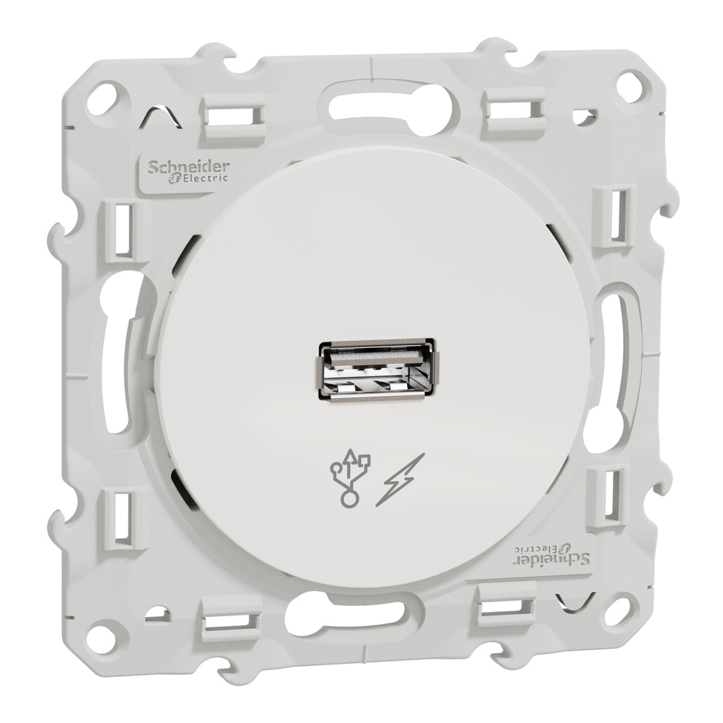 Odace - prise alimentation chargeurs USB - blanche - sortie 5V - 1A