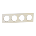 Odace Touch - plaque 4 postes horiz/vert 71mm bois nordique avec liseré blanc