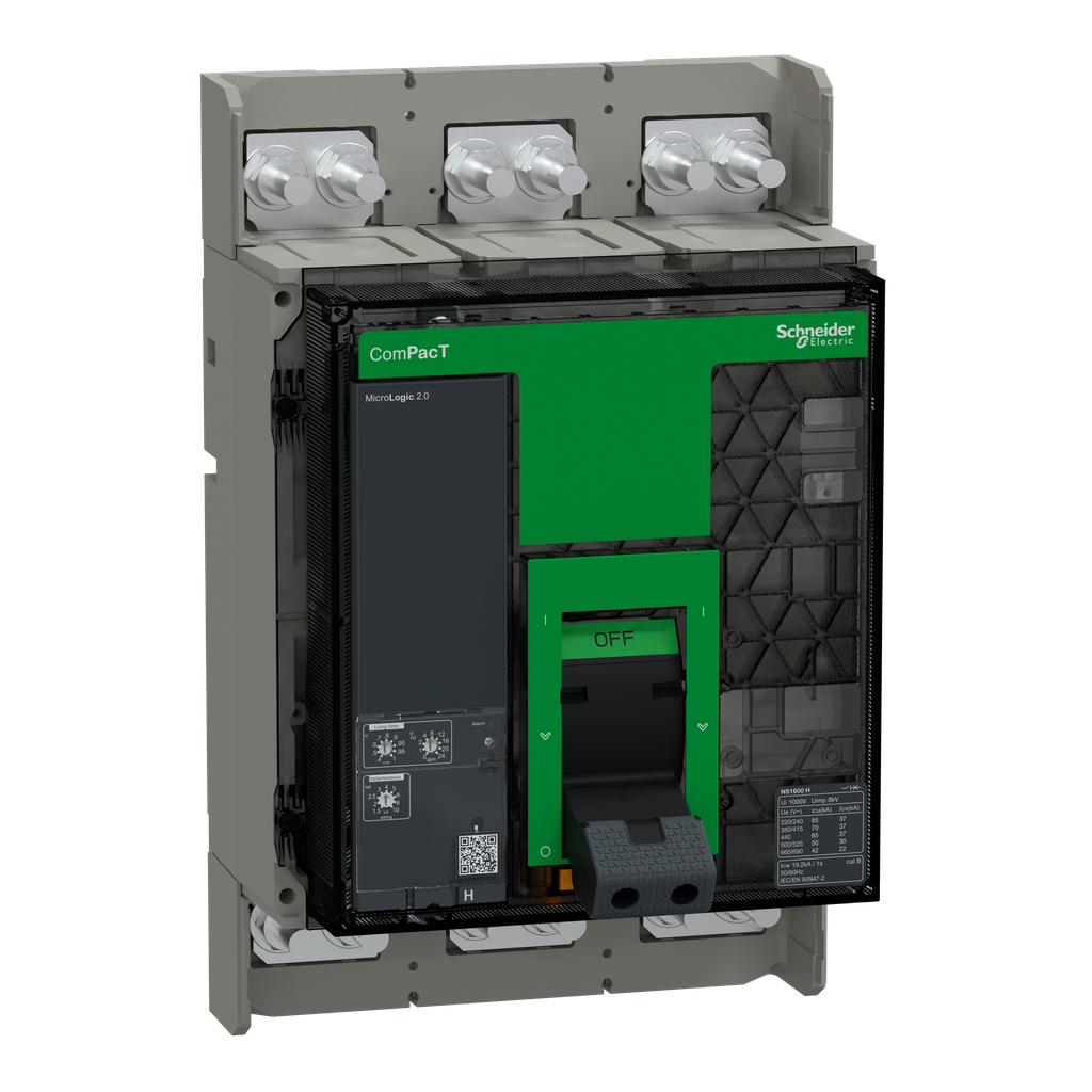 ComPacT NS1600H - disjoncteur - MicroLogic 2.0 1600A - 3P - 70kA - fixe - manuel