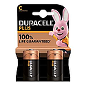 Blister(s) x 2 Pile alcaline blister x2 Duracell Plus 100%  LR14 - C 1.5V 7750mA