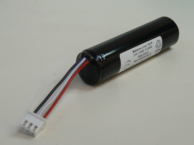 Pack(s) Batterie Li-Ion 1x 18650 1S1P ST1 3.6V 3.5Ah JST