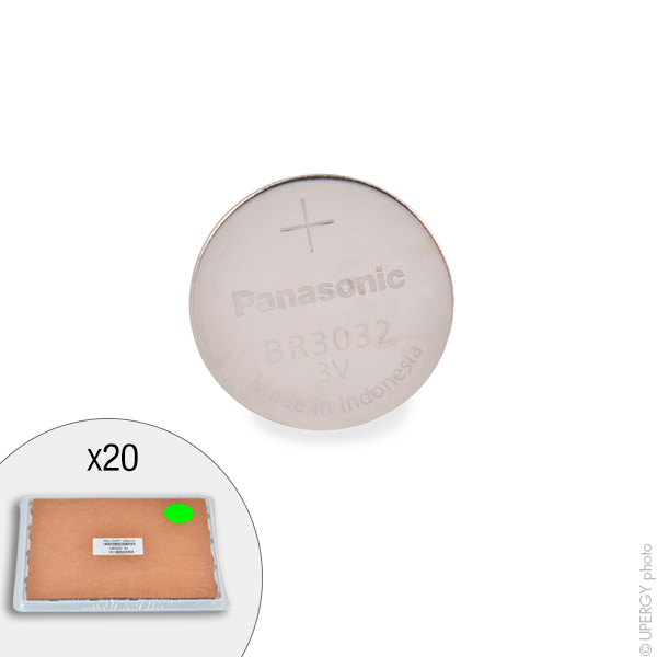 Plateau(x) de 20 Pile bouton lithium BR3032/BN PANASONIC 3V 500mAh