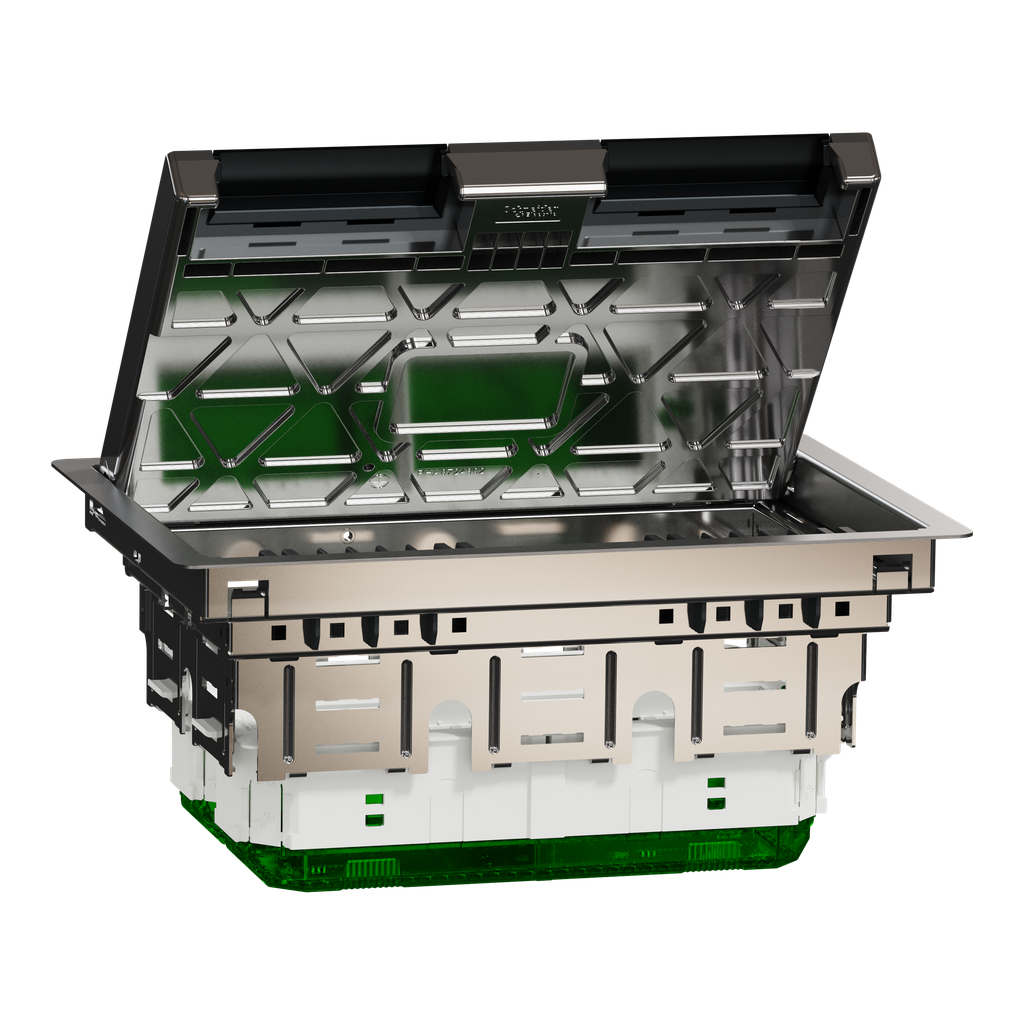 Unica System+ - Boîtier de sol L 2x2x4mod ou 8 postes - métal - IK09 IP20