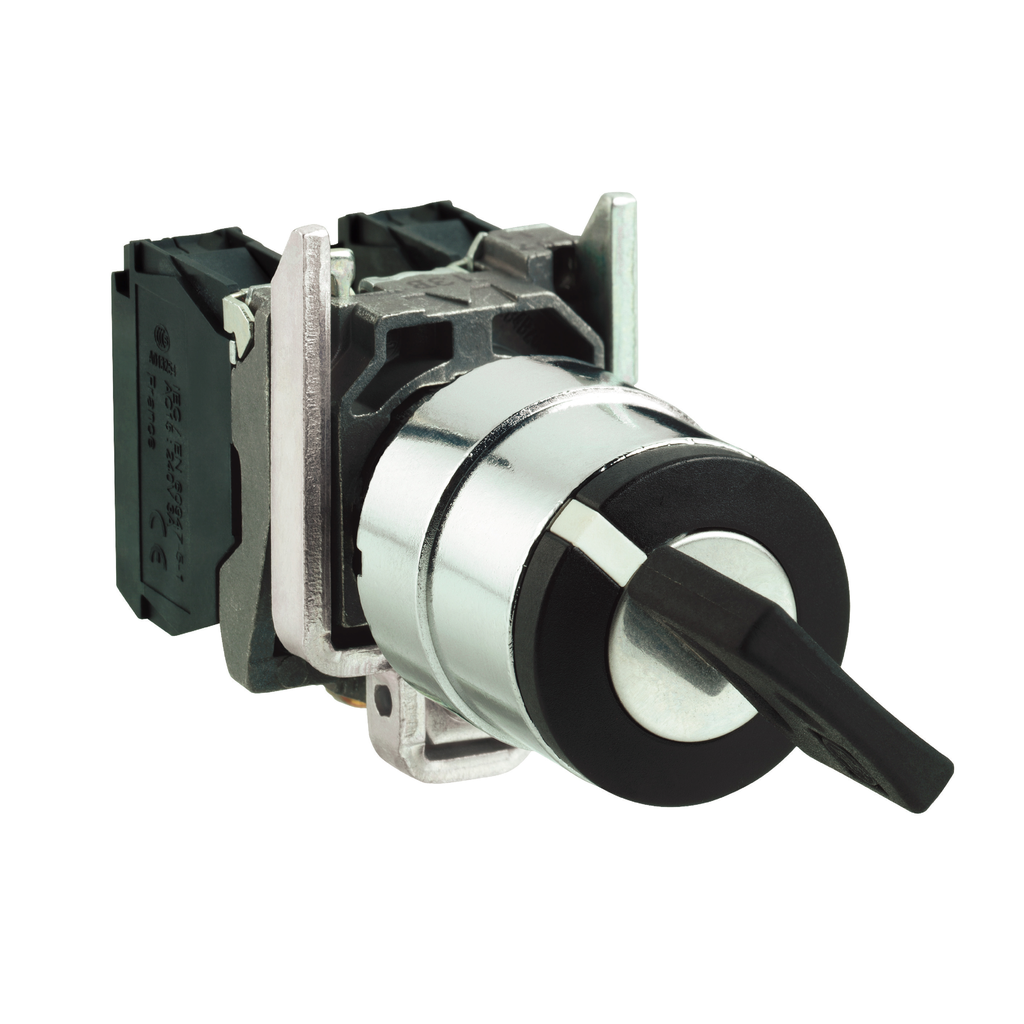 Harmony XB4 - bouton à clé 3131A - Ø22 - 2 pos fix - retr G - 1F - vis étrier